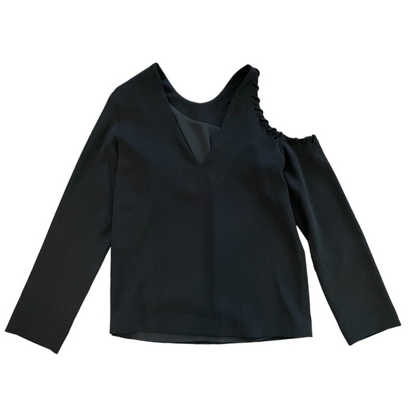 Iro Bherock Cold-Shoulder Long-Sleeve Crepe Top, Black, Size 36 (S) - Picture 5 of 10
